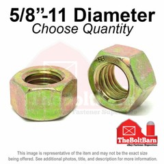 5/8″-11 Grade 8 Finished Hex Nuts Zinc Yellow Coarse Thread (Pick Quantity)