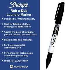 Sharpie Rub-a-Dub & Artline Laundry Marker Bundle, Black & White Markers