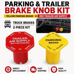 Parking Brake Knob Yellow (Truck Brakes) and Red (Trailer Brakes) Knob Kit.