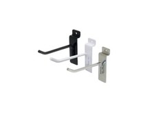 Slatwall Hooks: 1″, 2″, 4″, 6″, 8″, 10″, 12″ – Black, White, Chrome – FREE SHIP!