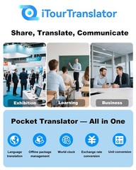 iTour D-Pro AI Dual-Screen Translator, Detachable, Real-Time Voice Translator