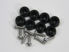 Extra Small 3/8″ DIA Rubber Bumpers with Stainless Steel Screws (Black or Clear)