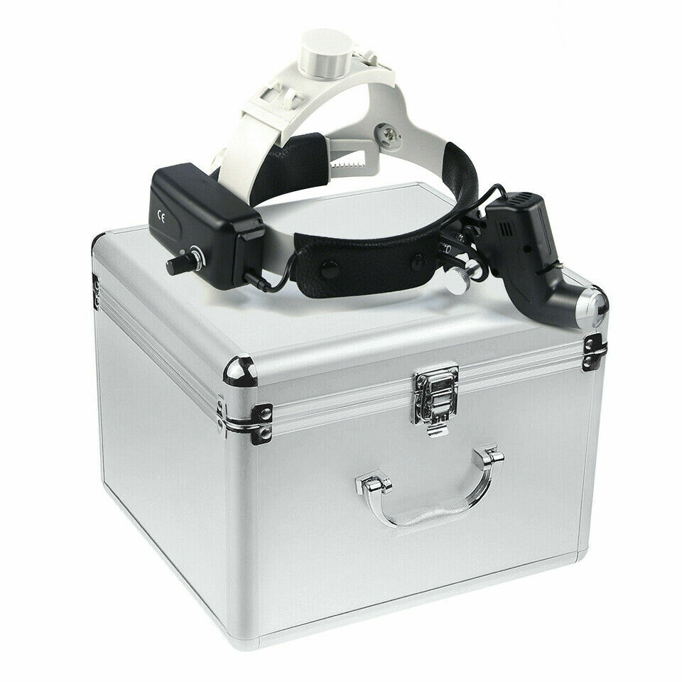 5W ENT Dental LED Headlight Adjustable High Intensity Black with Aluminum Box