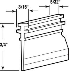 Prime-Line 0.75 in. H X 5/32 in. W Clear Frameless Shower Door Bottom Seal