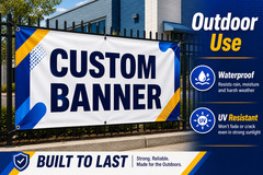 Custom Vinyl Banner Outdoor Waterproof UV Resistant 13oz Heavy Duty Fast Ship