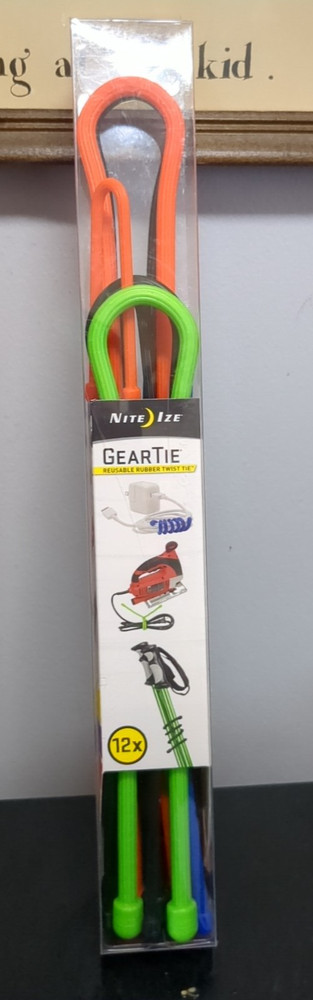 (12-Pk) Nite Ize Assorted Length Reusable Rubber Twist Tie GTMP-11-A1