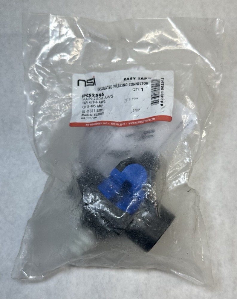 NEW & SEALED NSI IPCS2546 Easy Tap Insulated Piercing Connector, 250-4 AWG Main