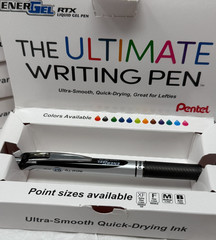 New Pentel Energel RTX Liquid Gel Ink Pen .7mm Black In VIP Box Lot of 5 BL77-A