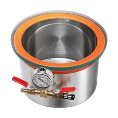 VEVOR 1.5Gal Vacuum Chamber Stainless Steel Degassing Chamber Tempered Glass Lid