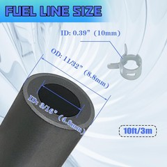 10 Feet 3/16 Inch ID Fuel Line Hose Compatible with Small E Size: 3/16 ID-10ft