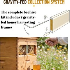 Automatic Beehive Starter Kit with 7 Gravity Auto hive Frames for Beekeeping