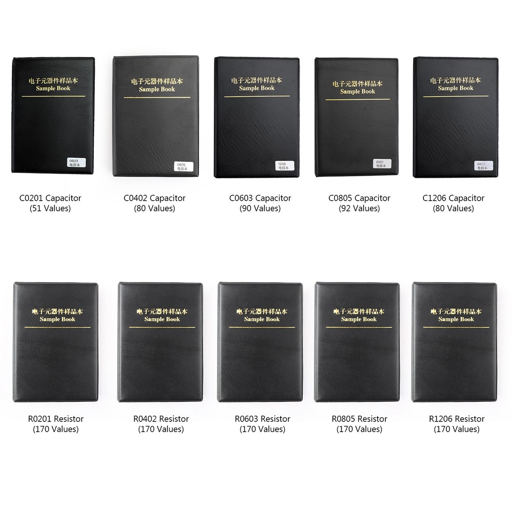 0201/0402/0603/0805/1206 SMD/SMT Capacitor Chip Resistor Samples Book Kit