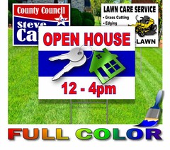 2 Pack – Custom Yard Signs-18×24-Full Color Design-Double Sided-Stakes Optional