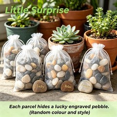 20 LB Mixed River Rocks, 0.3-0.5 Inches High Polished Pebbles for Indoor Plan…