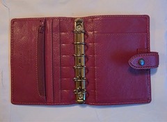 RARE Filofax Malden Pink Fuchsia Leather Pocket M6 Ring Organizer Planner Binder
