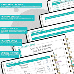 Budget Planner – Budget Book with Bill Organizer and Expense Tracker, 6.1″ X 8.2