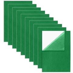 Self-Adhesive Green Felt Sheets – 10 Pack A4 Peel and Stick Craft Fabric