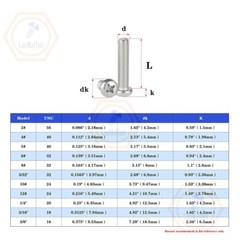 304 Stainless Steel Phillips Cross Pan Head Screws Bolt Inch 5/32，1/4，5/16，3/8，