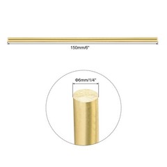 MECCANIXITY 2pcs Brass Rods (6mm) 1/4 Inch x (150mm) 6 Inch Brass Solid Round…