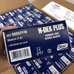 Showa 8005PFM N-DEX Plus Disposable Nitrile Glove 7-8 Medium Powder Free 1000pcs