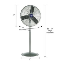 Oscillating Pedestal Fan 30″ Diameter 1/3HP 8775CFM