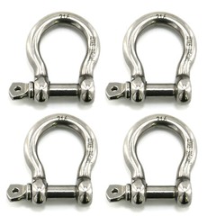 4Pcs 5/16 Clevis Pin D Ring Shackle Bow Anchor Stainlesssteel Heavy Duty Shackle