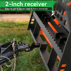 Heavy-Duty Pallet Fork Frame with 2″ Receiver for Skid Steer Tractors 4000 LBS