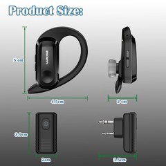 SAMCOM Wireless Headset with 2 Pin Dongle for 1 2 Earpiece