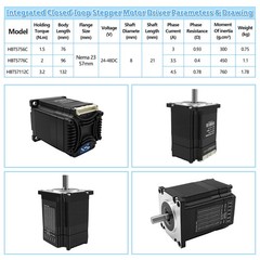 Nema17 Nema23 0.4/1.2/2/3Nm Integrated Closed-loop Stepper Motor Built-in Driver