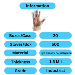 Disposable High Density Polyethylene Food Service Gloves Choose: Size | Pack