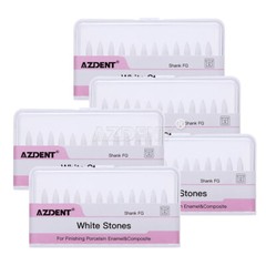 Dental White Stone High Speed Polishing Burs FG Cone/Flame/Round Aluminum Oxide