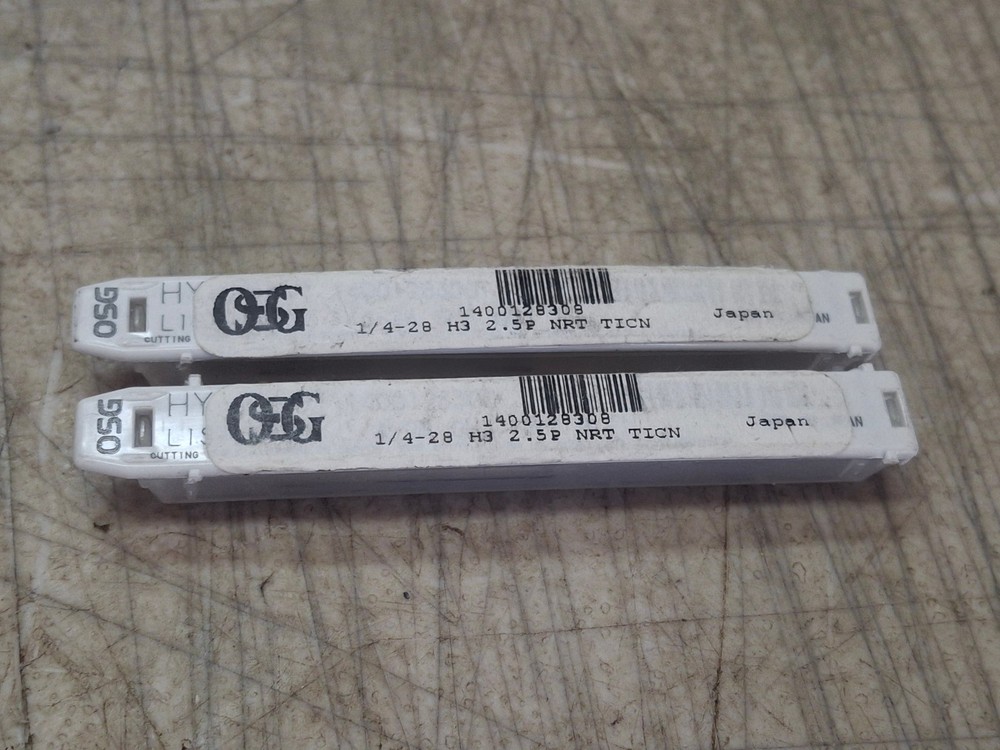 2 Qty OSG Thread Forming Tap: 1/4″-28 UNF H3 / 2B-3B, Modified Bottoming Chamfer