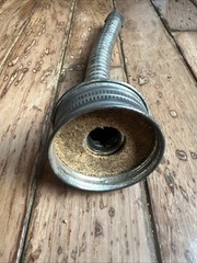 Vintage Metal Flexible Gas Fuel Oil Can Pouring Nozzle Spout Hose