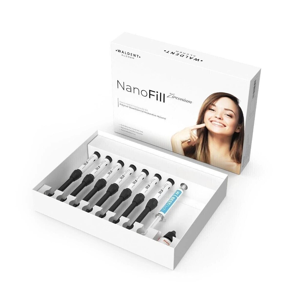 Waldent NanoFill Light Cure Radiopaque Zirconium Composite Kit 7 x 4g Syr.