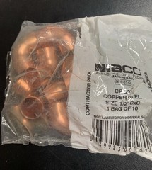 Pro 10 Pack 1/2″ C X C 90 Degree Elbow Copper Solder Fittings NIBCO MPP607