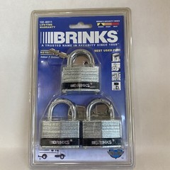 BRINKS 165-40311 Keyed Alike Padlock, Lam. Steel, 40mm 3PK, Packaging Varies