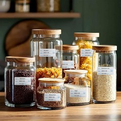 1000 Labels for Food Containers, No-Residue 1 X 2 Inches, Blue