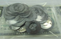 Lot 100 Thin Steel Flat Shim Washers .555″ ID x 1.033″ OD x .008″ Thick, RUSTY