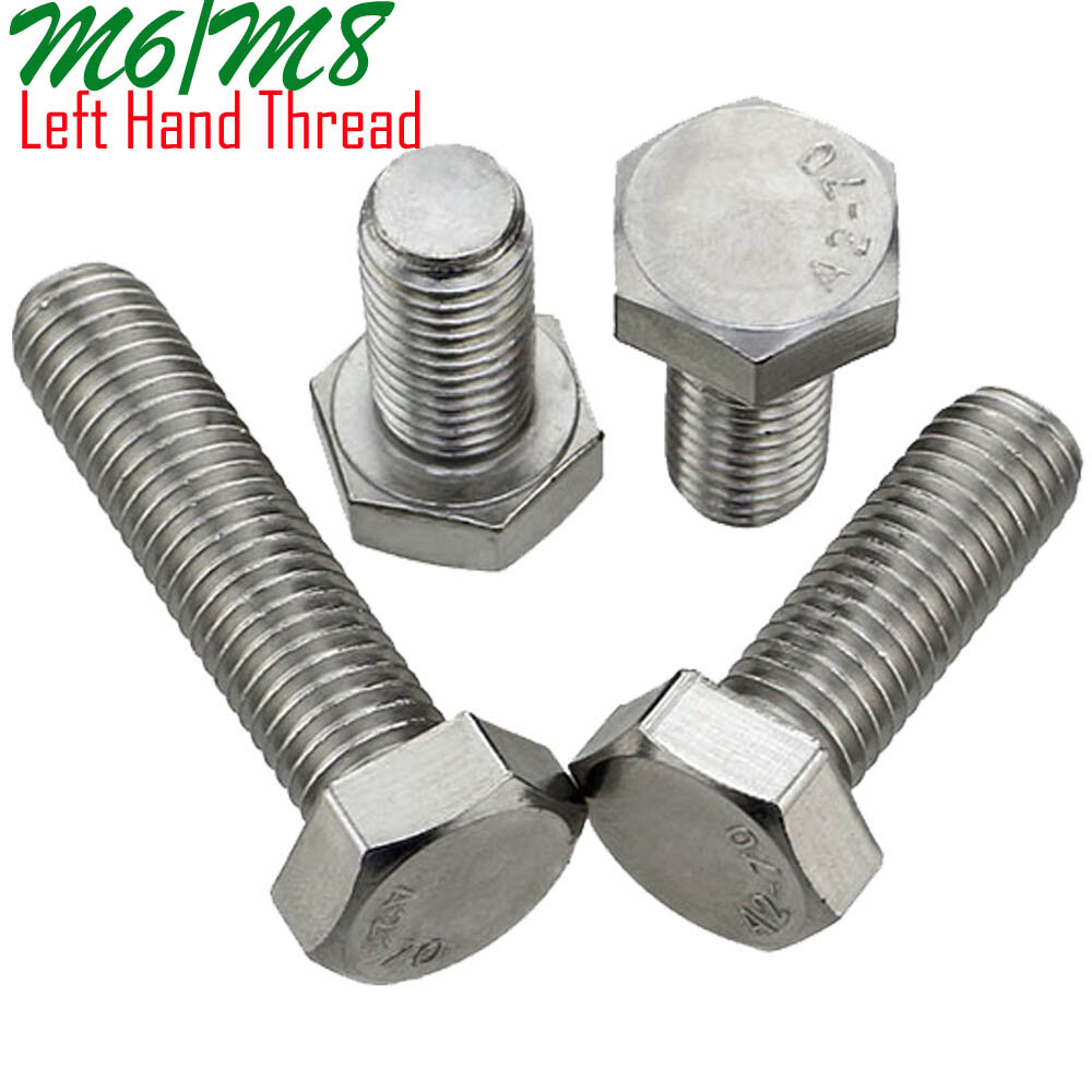 M6 M8 Left Hand Thread Hex Bolts 304 Stainless Steel Hexagon Head Screws DIN 933