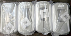 4 x GOJO LTX-12 Touch Foam Automatic Soap Dispenser, Gray/White – NEW