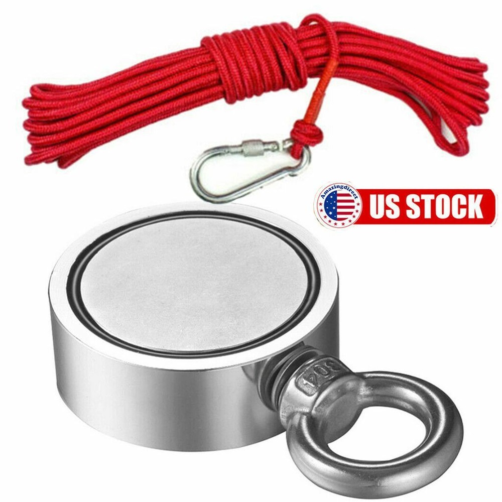 700LBS Super Strong Double Sided Neodymium Fishing Magnet Power Pulling Force