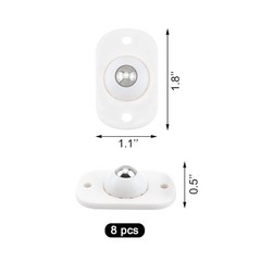 Quacc 8 PCS Self Adhesive Caster Wheels Appliance 360° Swivel Glide white