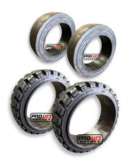 4 TIRES | (2) 21x7x15 + (2) 16x5x10-1/2 SOLID FORKLIFT TIRES | 16x5x10.5 Smooth