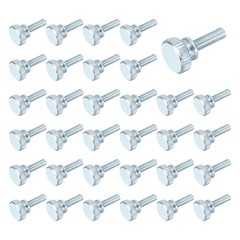 40Pcs M4x12mm Zinc Plated Flat Knurled Fully Threaded Thumb Screws