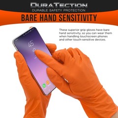 Duratection 8 Mil Super Duty Diamond Textured Nitrile Gloves, 1000 Gloves, Large