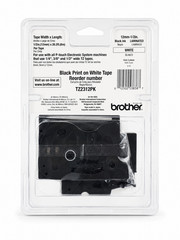 Brother P-touch TZe-2312PK 1/2″ Black on White Laminated Label Tape 2-Pack