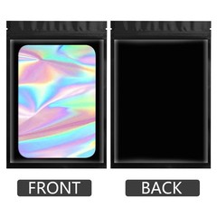 Holographic Mylar Bags Smell Proof Food Storage Zip Seal Foil Pouch Candy Bag