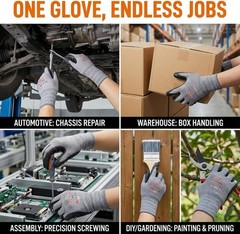 15-Gauge Micro-Foam Nitrile Work Gloves for Men, High Dexterity Mechanic Glov…