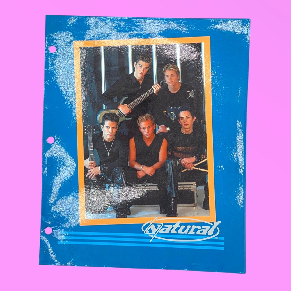Vintage 2001 Claire’s Natural Boy Band Blue Duotang Folder VERY RARE!