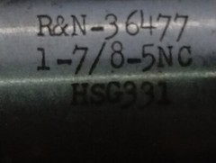 R&N- 36477 , NOS 1-7/8″ 5 Tpi NC, Right Handed Tap , Taper , HSG331, 7.5″ Long